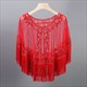 Women's Net Yarn Tassel Hem Shawl Latin Dancing Belly Dance Sequin Cape