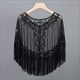 Women's Net Yarn Tassel Hem Shawl Latin Dancing Belly Dance Sequin Cape