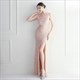 Pailletten-Maxikleid mit Halsausschnitt-Schlitz und Air-Padding