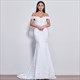 Mermaid Wedding Dress With Boat Neck And Lace