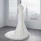 Mermaid Wedding Dress With Boat Neck And Lace