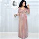 Pleated Hemline Evening Party Dress With Belted Abaya