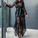 Slim Dress Mesh Perspective Party Fishtail Patchwork Midi Bodycon Size 5Xl Vestido Dropshipping Spaghetti Straps Lace Women