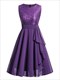 Swing Dresses Robe Female A Line Dress Elegant For Women Sleeveless Party Lace And Chiffon Peplum High Waist Purple