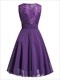 Swing Dresses Robe Female A Line Dress Elegant For Women Sleeveless Party Lace And Chiffon Peplum High Waist Purple