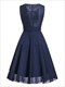 Swing Dresses Robe Female A Line Dress Elegant For Women Sleeveless Party Lace And Chiffon Peplum High Waist Purple