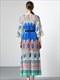 Fashion Design Organ Pleated Print Dress Floral Print Loose Long Maxi Dress O-Neck Short Sleeve Summer For Women