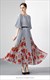 Fashion Design Organ Pleated Print Dress Floral Print Loose Long Maxi Dress O-Neck Short Sleeve Summer For Women