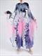 Anlan Miyake Pleated Dress Designer Printed Round Neck Batwing Sleeves High End Holiday Dresses New 6Kl27 For Women Summer
