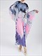 Anlan Miyake Pleated Dress Designer Printed Round Neck Batwing Sleeves High End Holiday Dresses New 6Kl27 For Women Summer