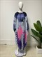 Anlan Miyake Pleated Dress Designer Printed Round Neck Batwing Sleeves High End Holiday Dresses New 6Kl27 For Women Summer