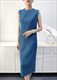 Women’S Slim-Fit Mid-Length Pleated Dress With Spiral Stitching