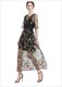 Mesh Tank Dress Two Piece Set Black Embroidery 5Pcser Tunic Beach Outfits For Women