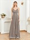 Elegant V-Neck Suspenders Evening Dress With Sequins