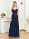 Elegant V-Neck Suspenders Evening Dress With Sequins