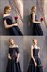 Long Satin Bridesmaid Dress In Navy Blue For Evening Banquet Or Prom