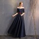 Long Satin Bridesmaid Dress In Navy Blue For Evening Banquet Or Prom