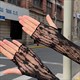 New Long Lace Hollow-Out Fingerless Gloves Lace Thin Cycling Gloves Sun Protection Sleeves Mesh