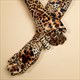 Samt Opernhandschuhe Volle Finger Lang Damen Gold Leopardenmuster