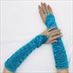 Satin Christmas Half Finger Long Dinner Gloves With Rhinestone Pleated Design