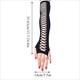 Damen Ellenbogenlange Punk Handschuhe Elastische Fingerlose Handschuhe Touchscreen Fäustlinge Cutout Kreuz Mesh Handschuhe Cosplay Party Kostüme