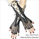 Damen Ellenbogenlange Punk Handschuhe Elastische Fingerlose Handschuhe Touchscreen Fäustlinge Cutout Kreuz Mesh Handschuhe Cosplay Party Kostüme