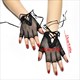 Damen Ellenbogenlange Punk Handschuhe Elastische Fingerlose Handschuhe Touchscreen Fäustlinge Cutout Kreuz Mesh Handschuhe Cosplay Party Kostüme