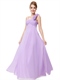 Chiffon-One-Shoulder-Brautjungfer-Kleid lang