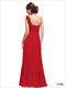 Chiffon-One-Shoulder-Brautjungfer-Kleid lang
