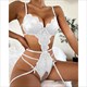 Lenceria Hot Lingerie Set Women Push Up Bra Garter Set Underwear Sets Transparent Lace Plus Size Backless Straps