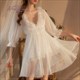 Fairy Floral Nightdress Pajama Night Gown For Women New Sheer Lace Mesh Princess Suspender Nightdress