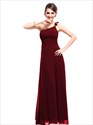 One Shoulder Bridesmaid Dress Long Chiffon