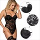 Teddy Lingerie Bodysuit Sleeveless Plus Size Black White
