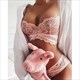 Plus Size Blumen-Spitze Push Up BH und Panty-Set