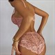 Plus Size Blumen-Spitze Push Up BH und Panty-Set