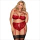 Open Bra Garter Underwire Lace See Though Lingerie Set