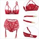 Open Bra Garter Underwire Lace See Though Lingerie Set