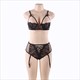 Open Bra Garter Underwire Lace See Though Lingerie Set