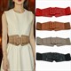 Retro Pu Leder Breiter Elastischer Korsett-Gürtel Damen Kleid Anzug Stretch Cummerbunds Plus Size Gürtel für Damen Großer Taillenbund Gürtel