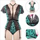 Bodysuits For Women Wetlook Lace Teddy Choker Neck Backless Deep V Body Suit Lingerie Plus Size 5Xl R80560