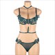 Plus Size Applikationen Dessous-Set mit Halsband-Kette