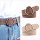 Vintage Wide Waist Belt With Round Buckle For Women