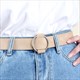 Vintage Wide Waist Belt With Round Buckle For Women