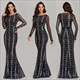 Damen Kleider Damen Prom Abendkleider Pailletten elegant lässig Cocktail Luxus Party Mesh formell Anlass viktorianische Kleider