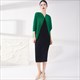 Fashion Women Pleated Dress Elegant Large Size Long Dress Loose Bat Sleeves Contrasting Color Stitching Straight Summer Spring