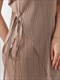 Pleated O-Neck Irregular Dress Solid Color Black Blue Khaki