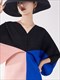 Women’S Pleated Split Dress V-Neck Bat Sleeve Mid-Calf Loose