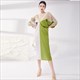 Women’S Pleated Split Dress V-Neck Bat Sleeve Mid-Calf Loose