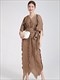 Pleated V-Neck Loose Tie Up Irregular Long Evening Dress