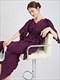 Pleated V-Neck Loose Tie Up Irregular Long Evening Dress